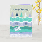 おじ・おばへのクリスマスツリーと雪の結晶のカード カード (黄色い花)