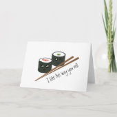 おすしの好きな転がかわいいハート カード (正面)