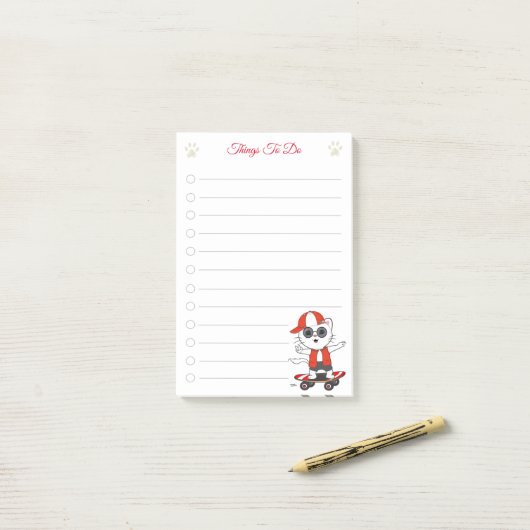 おすすめ&かわいいスケーター猫ポストイットノート ポストイット (デスク上)