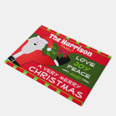 おすてき前の家族の名前のサンタ |クリスマス ドアマット (アングル)