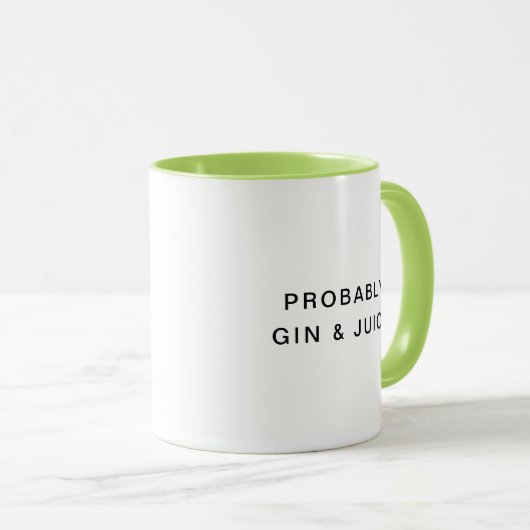 おそらくジン&ジュースおもしろいタイポグラフィコーヒーマグ マグカップ (正面右)