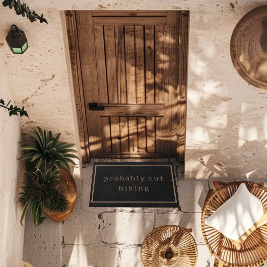 おそらくハイキングおもしろいカスタムブラックトレンディー ドアマット