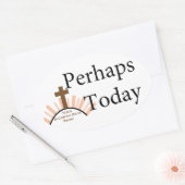 おそらく今日 – 白 楕円形シール (封筒)