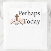 おそらく今日 – 白 長方形シール (バッグ)