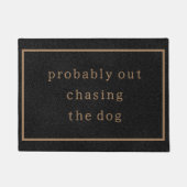 おそらく犬の黒を追って出ておもしろいいカスタムる ドアマット (正面)