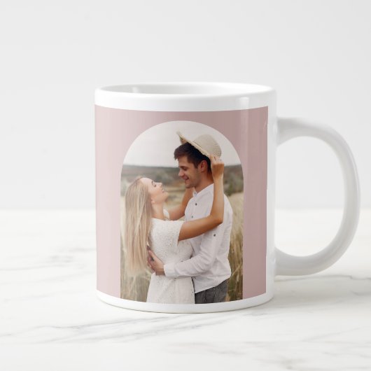 おそらく緑茶ピンクの写真のアーチと名前 ジャンボコーヒーマグカップ (右)