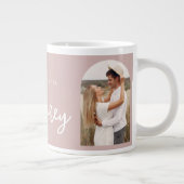 おそらく緑茶2枚の写真と名前ピンク ジャンボコーヒーマグカップ (右)