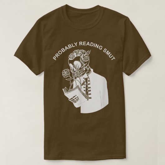 おそらく読のSmut Skeleton Smut Book Lover Dar Tシャツ (デザイン正面)