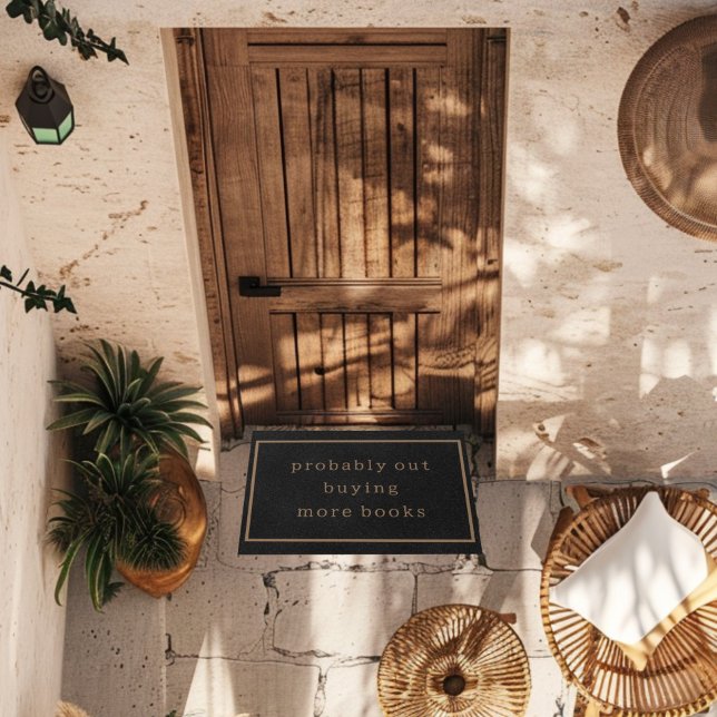 おそらく買Out's More BooksおもしろいカスタムBlack ドアマット (クリエイターアップロード済み)