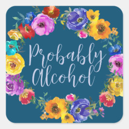 おそらく酒おもしろいと皮肉なユーモア スクエアシール