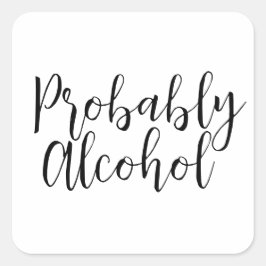 おそらく酒おもしろいと皮肉なユーモア スクエアシール