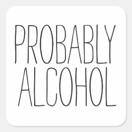 おそらく酒おもしろいと皮肉なユーモア スクエアシール