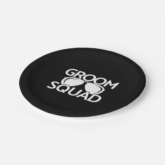 おそろいのブライズメン グループ バチェラーパーティー チーム ペーパープレート (アングル)