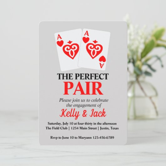 おそろいのペアエンゲージメントパーティー 招待状 (スタンド正面)