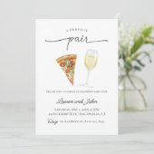 おそろいのワインピザエンゲージメントパーティーシャワーのお誘い 招待状 (スタンド正面)