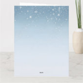 おそろいの帽子とマフラーを身に着けたかわいい雪だるまファミリー カード (裏面)