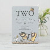 『おそろいの服を着た大きな悪いやつら』2歳の誕生日 招待状 (スタンド正面)