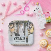 『おそろいの服を着た赤ちゃん』1歳の誕生日 ペーパープレート (パーティー)