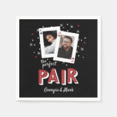 おそろいペアカジノテーマカップル写真 スタンダードカクテルナプキン (正面)