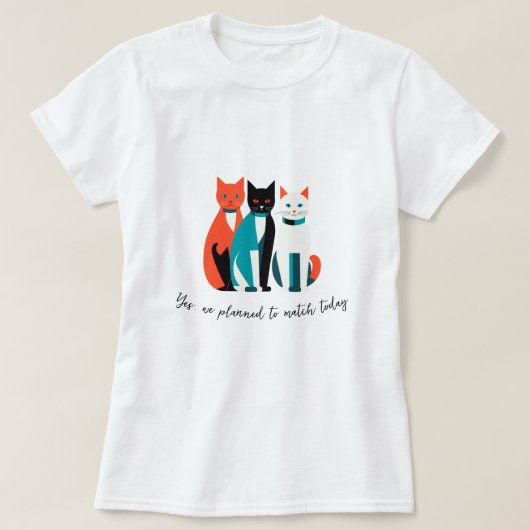 おそろい猫トリオTシャツ Tシャツ (デザイン正面)