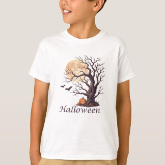 おぞましいハロウィンのゴツゴツした木のジャック・オ・ランタン Tシャツ