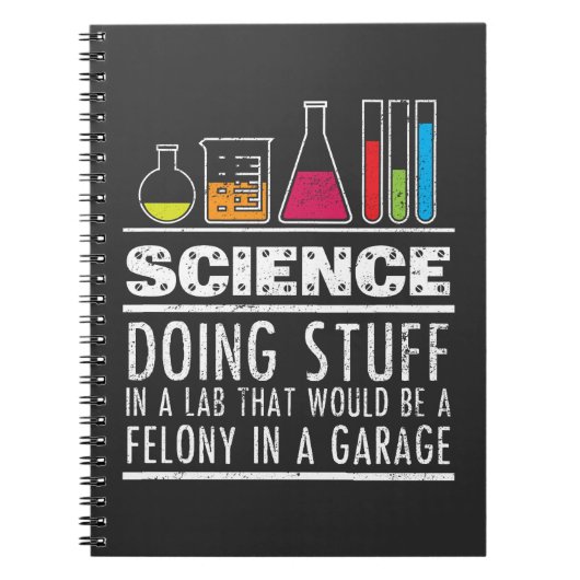 おたくのためのおもしろいな科学化学Tシャツ ノートブック (正面)