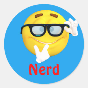 おたくのEmojiの顔文字の漫画の顔 ラウンドシール