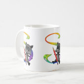 おたくのRacconのかわいいモノグラムS コーヒーマグカップ (正面左)