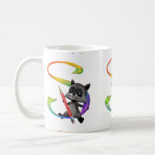 おたくのRacconのかわいいモノグラムS コーヒーマグカップ (左)