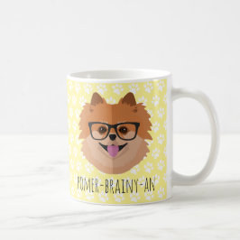 おたくガラスのポメラニア犬犬| POMER-BRAINY-AN コーヒーマグカップ