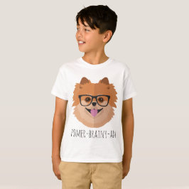 おたくガラスのポメラニア犬犬| POMER-BRAINY-AN Tシャツ