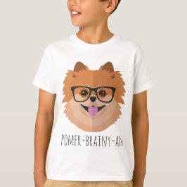 おたくガラスのポメラニア犬犬| POMER-BRAINY-AN Tシャツ