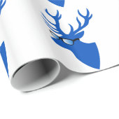 おたくガラスを持つ青いクリスマスのシカ ラッピングペーパー (ロールコーナー)