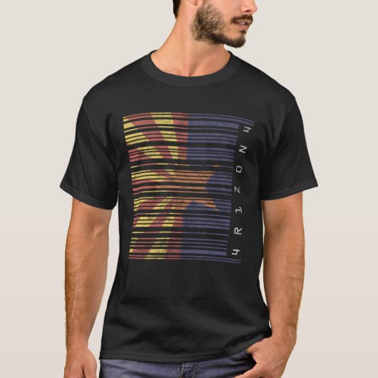 おたくギークスタイルバーコード状態旗アリゾナ Tシャツ (正面)
