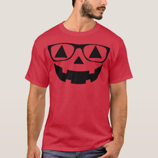 おたくギークハロウィーンのカボチャのちょうちんハロウィンパンプキン顔 Tシャツ