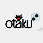 おたく猫の面白いスローガン iPhone 15ケース (裏面横)