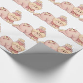 おだやかなベビーガールが到着した！(ベビーガール) ラッピングペーパー (角)