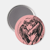 おだやかな女の子 マグネット (正面/裏面)