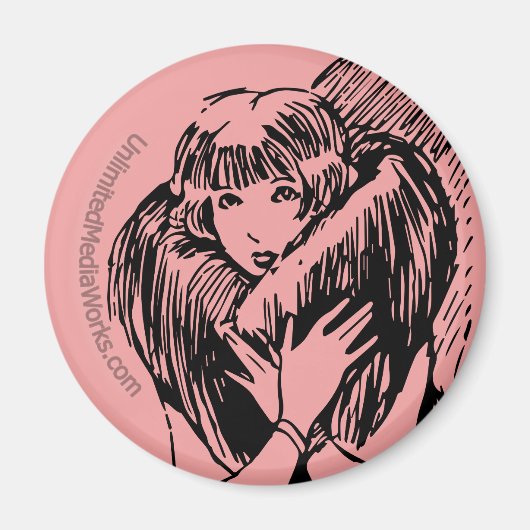 おだやかな女の子 マグネット (正面)