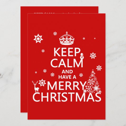 おだ保やかで聖降誕祭を楽しむ 招待状 (正面/裏面)