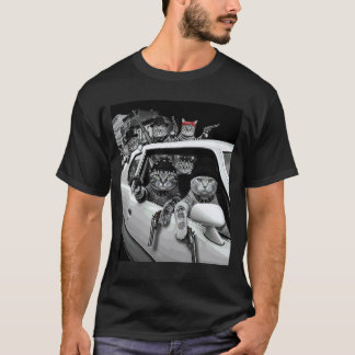 おちゃめなギャング猫のストリートデザイン Tシャツ