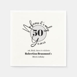 おちゃめなシンプルなお誕生日パーティー 50歳 スタンダードカクテルナプキン