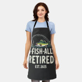 おっか退職したり。2025リタイアフィッシャーパパ エプロン (着用した状態)