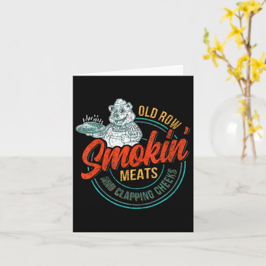 おっきな列の肉と拍手する頬のおもしろいBb カード (黄色い花)