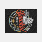 おっきな列の肉と拍手する頬のおもしろいBb フリースブランケット (正面(横))