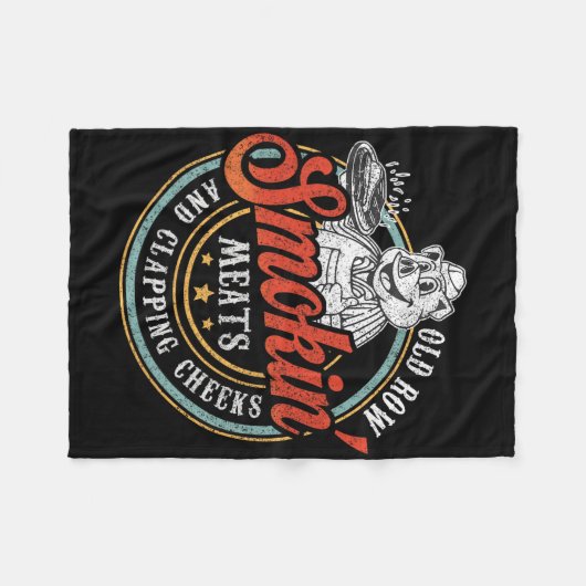 おっきな列の肉と拍手する頬のおもしろいBb フリースブランケット (正面(横))