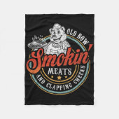 おっきな列の肉と拍手する頬のおもしろいBb フリースブランケット (正面)