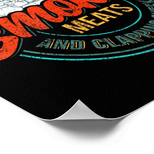 おっきな列の肉と拍手する頬のおもしろいBb ポスター (角)