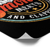 おっきな列の肉と拍手する頬のおもしろいBb ポスター (角)