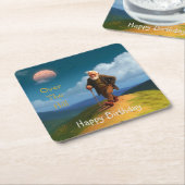 おっさん誕生日 スクエアペーパーコースター (アングル)